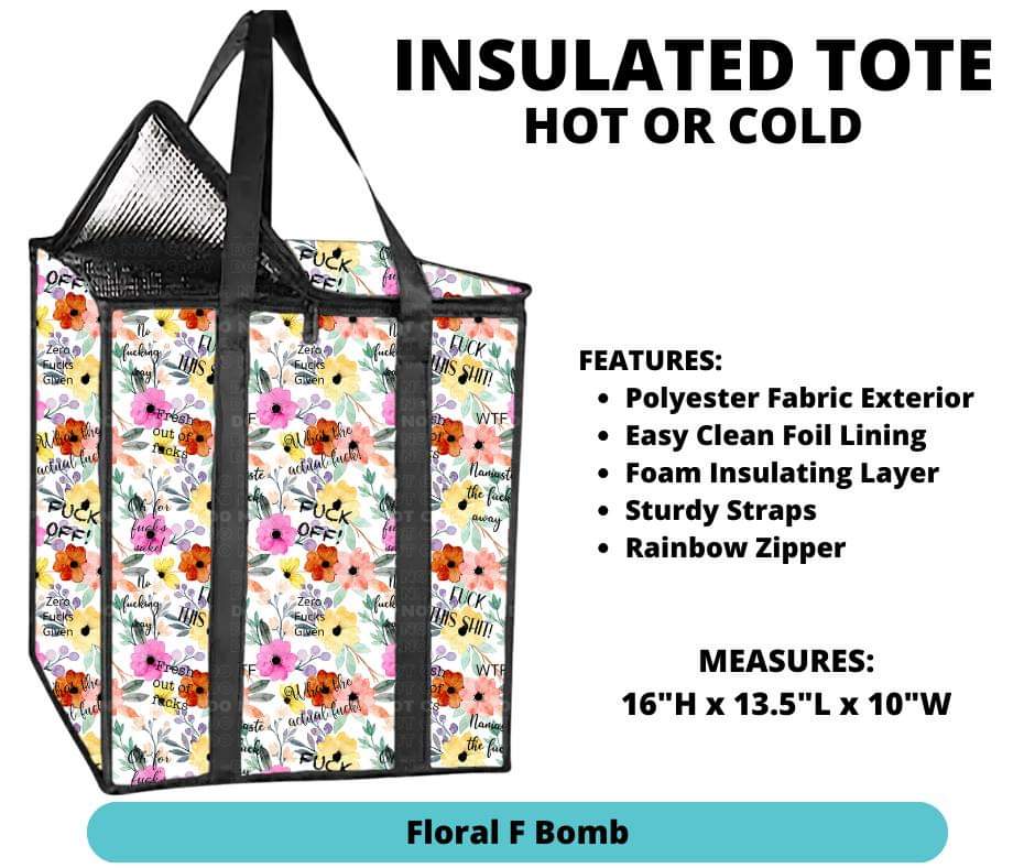 Floral F Bomb Insulated Tote - Alonna's Legging Land