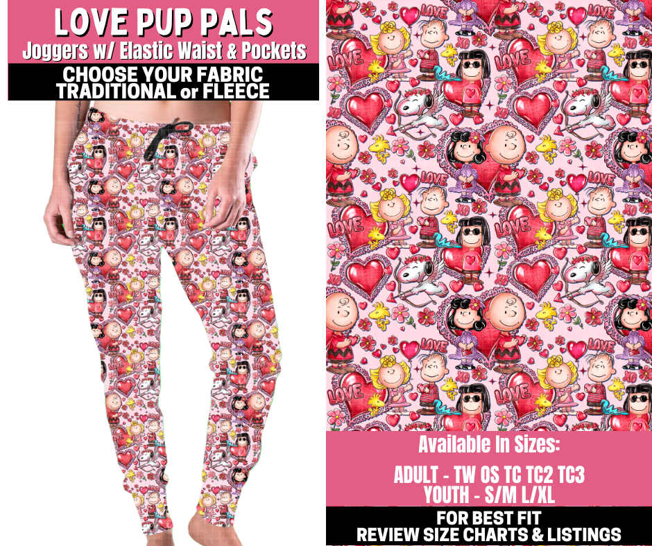 Preorder! Closes 11/19. ETA Jan. Love Pup Pals Joggers Choose Fleece or Traditional