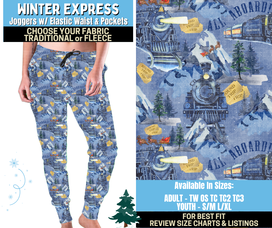 Preorder! Closes 8/28. ETA Nov. Winter Express Joggers Choose Fleece or Traditional