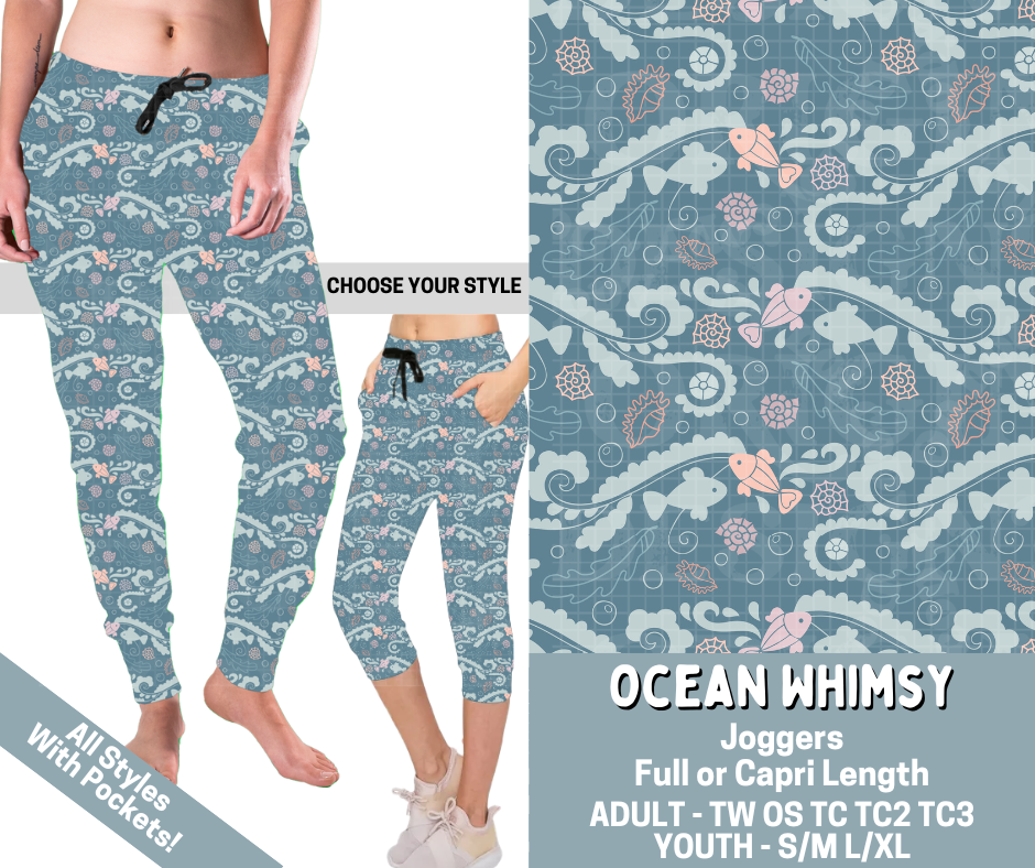 Preorder! Closes 3/4. ETA June. Ocean Whimsy Combo Jogger Lengths - Alonna's Legging Land