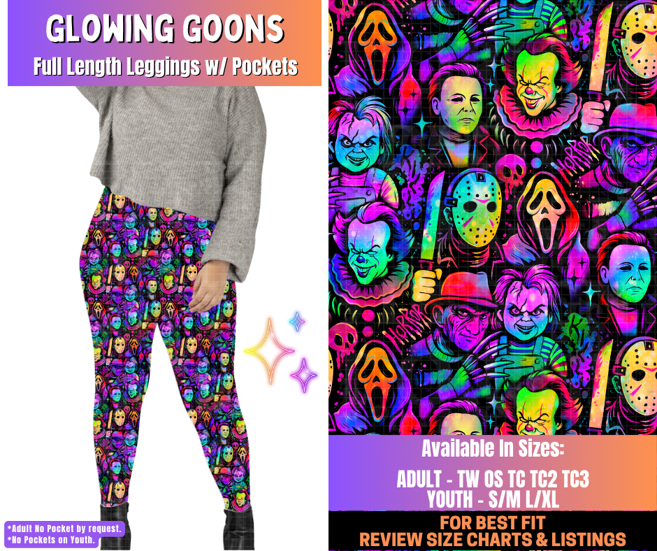 Preorder! Closes 12/10. ETA March. Glowing Goons Full Length Leggings w/wo Pockets