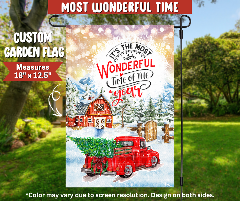 Preorder! Closes 9/22. ETA Dec. Most Wonderful Time Garden Flag