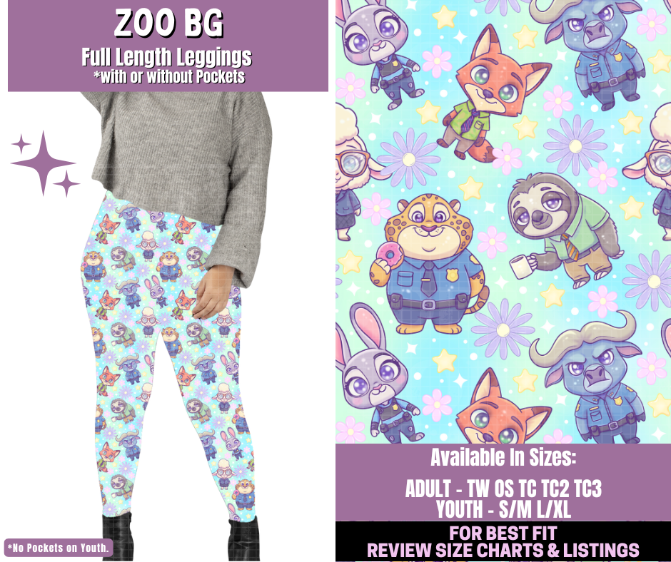 Preorder! Closes 1/14. ETA April. Zoo BG Full Length Leggings w/wo Pockets
