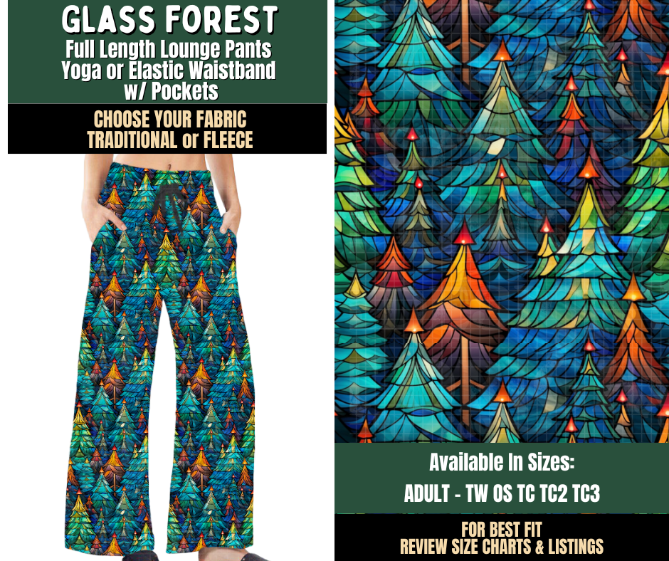 Preorder! Closes 8/12. ETA Nov. Glass Forest Lounge Pants Choose Fleece or Traditional