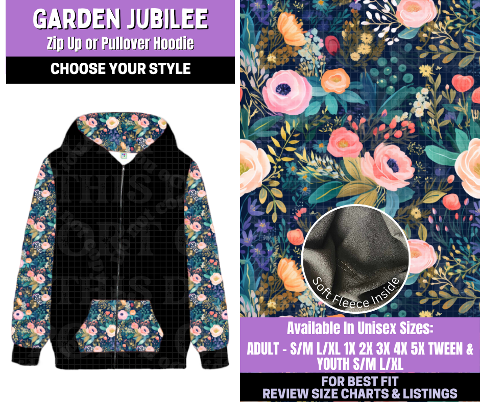 Preorder! Closes 1/5. ETA March. Garden Jubilee Zip-Up or Pullover Hoodie