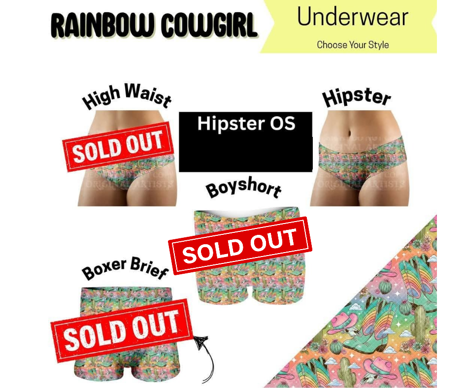 Rainbow Cowgirl Hipster, Boyshort Underwear