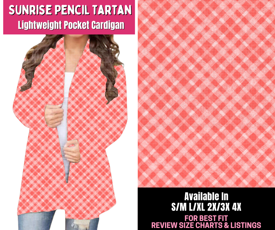 Preorder! Closes 1/1. ETA March. Sunrise Pencil Tartan Pocket Cardigan