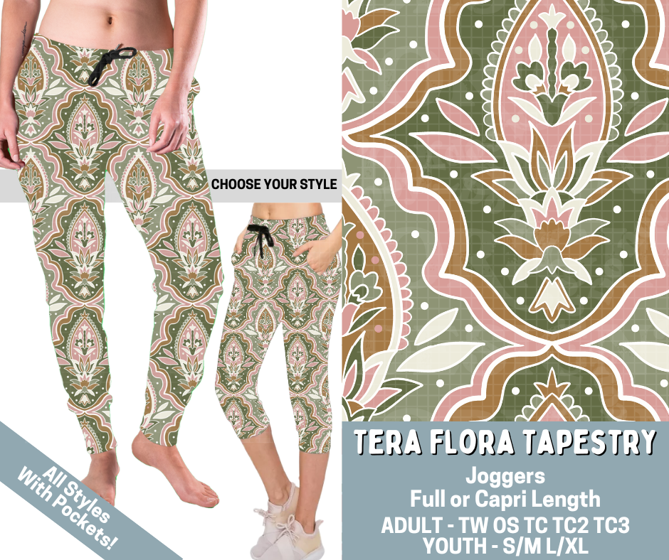 Preorder! Closes 3/4. ETA June. Tera Flora Tapestry Combo Jogger Lengths - Alonna's Legging Land