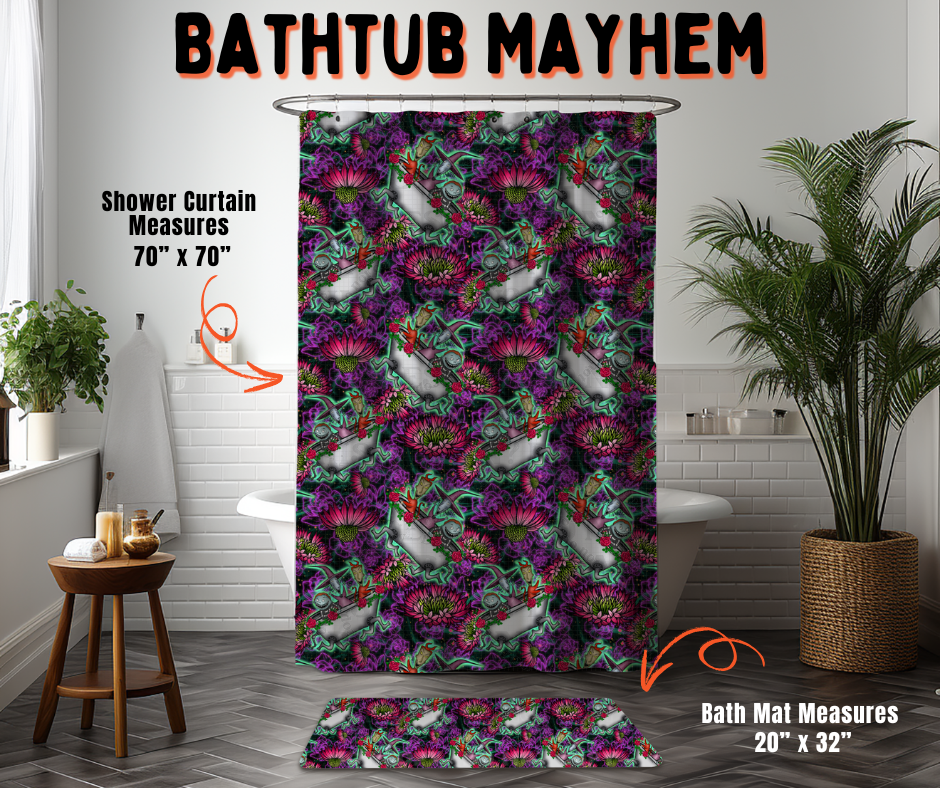 Preorder! Closes 6/10. ETA Sept. Bathtub Mayhem Custom Shower Curtain and/or Bath Mat