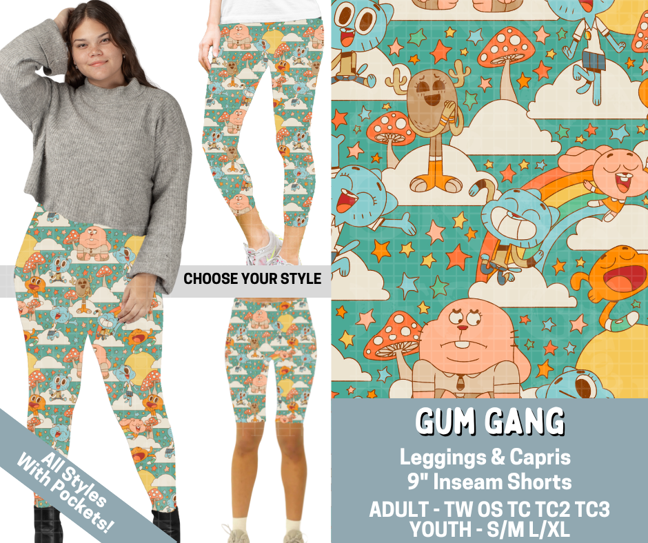 Preorder! Closes 3/4. ETA June. Gum Gang Combo Legging Lengths - Alonna's Legging Land