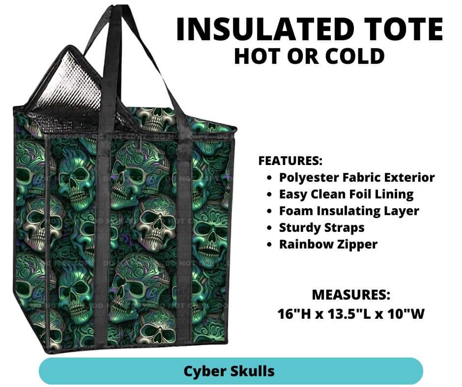 Cyber Skulls Insulated Tote - Alonna's Legging Land