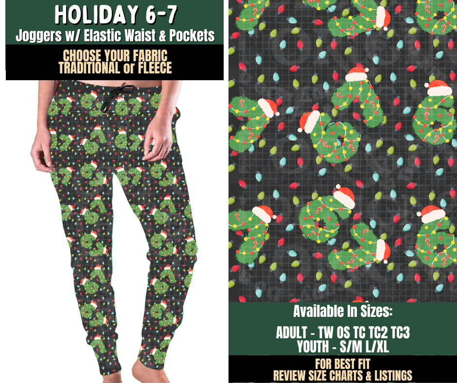 Preorder! Closes 8/12. ETA Nov. Holiday 6-7 Joggers Choose Fleece or Traditional