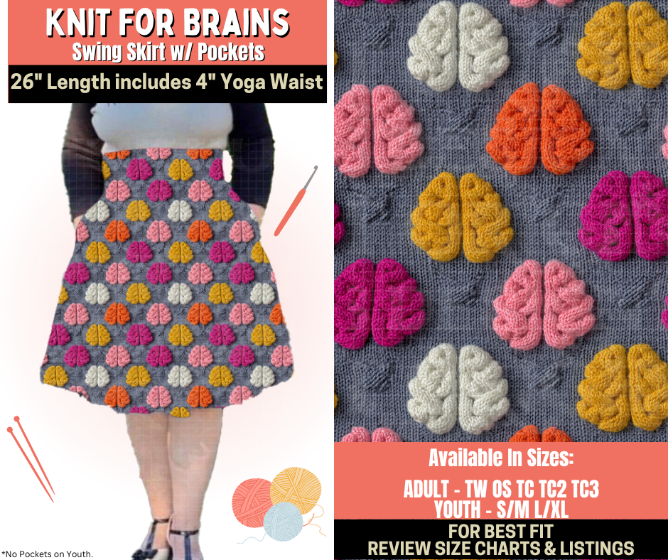 Preorder! Closes 10/1. ETA Dec. Knit For Brains Swing Skirt