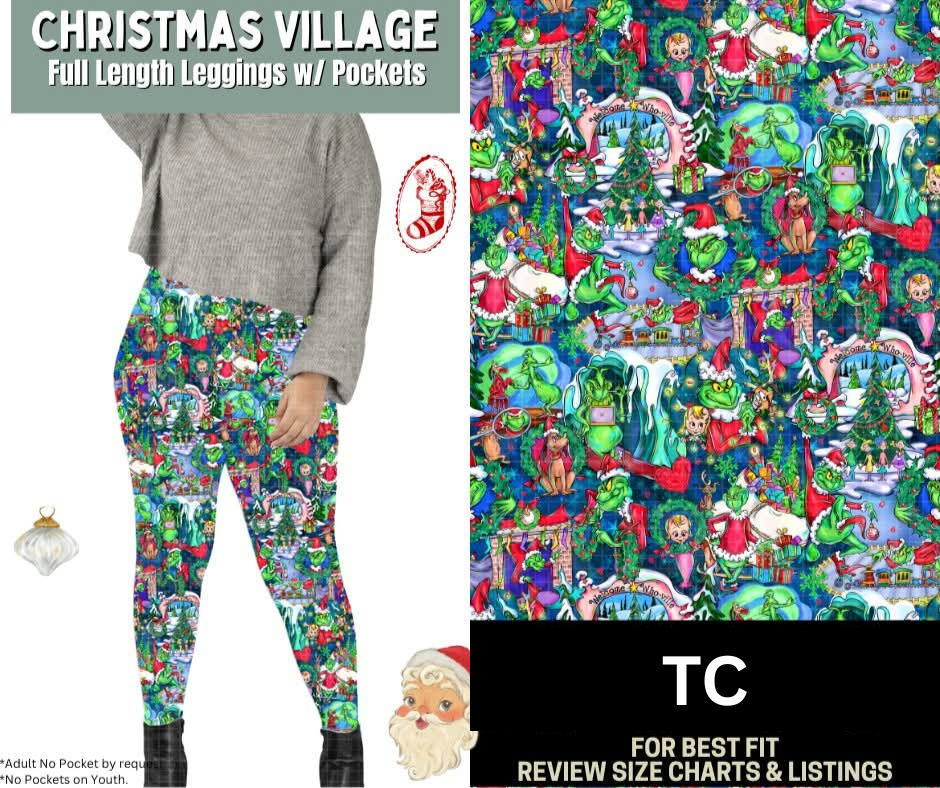 Christmas Village Full Length Leggings w/ Pockets
