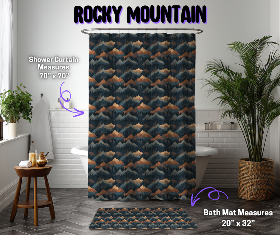 Preorder! Closes 12/8. ETA March. Rocky Mountain Custom Shower Curtain and/or Bath Mat