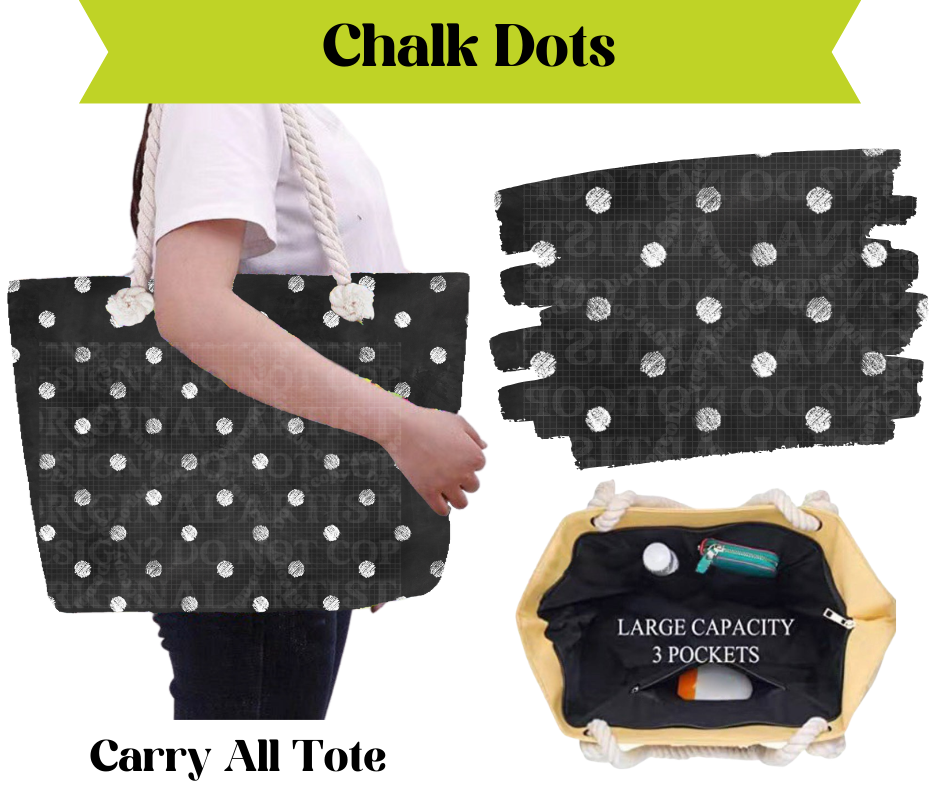 Preorder! Closes 3/16. ETA May. Chalk Dots Carry All Tote