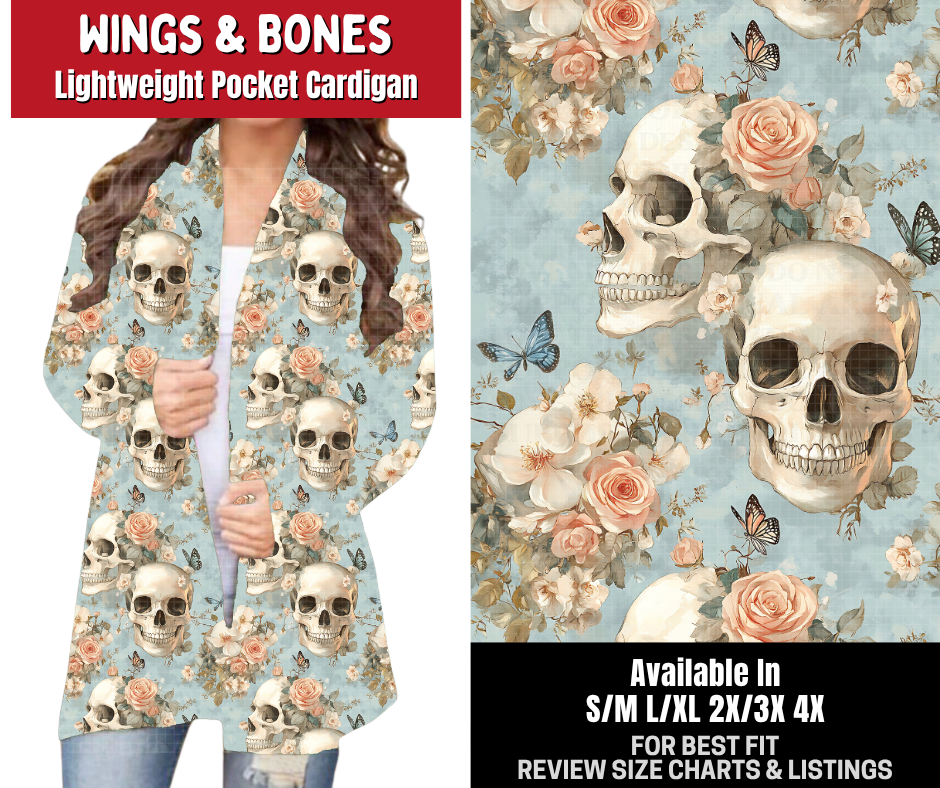 Preorder! Closes 10/26. ETA Jan. Wings & Bones Pocket Cardigan