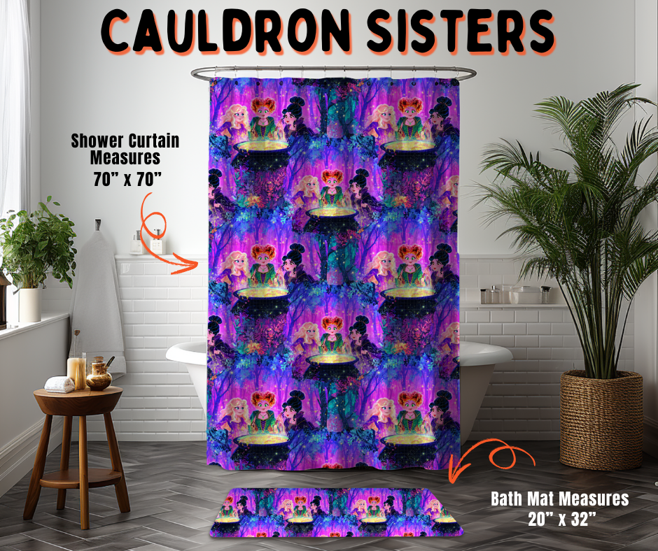 Preorder! Closes 6/10. ETA Sept. Cauldron Sisters Custom Shower Curtain and/or Bath Mat