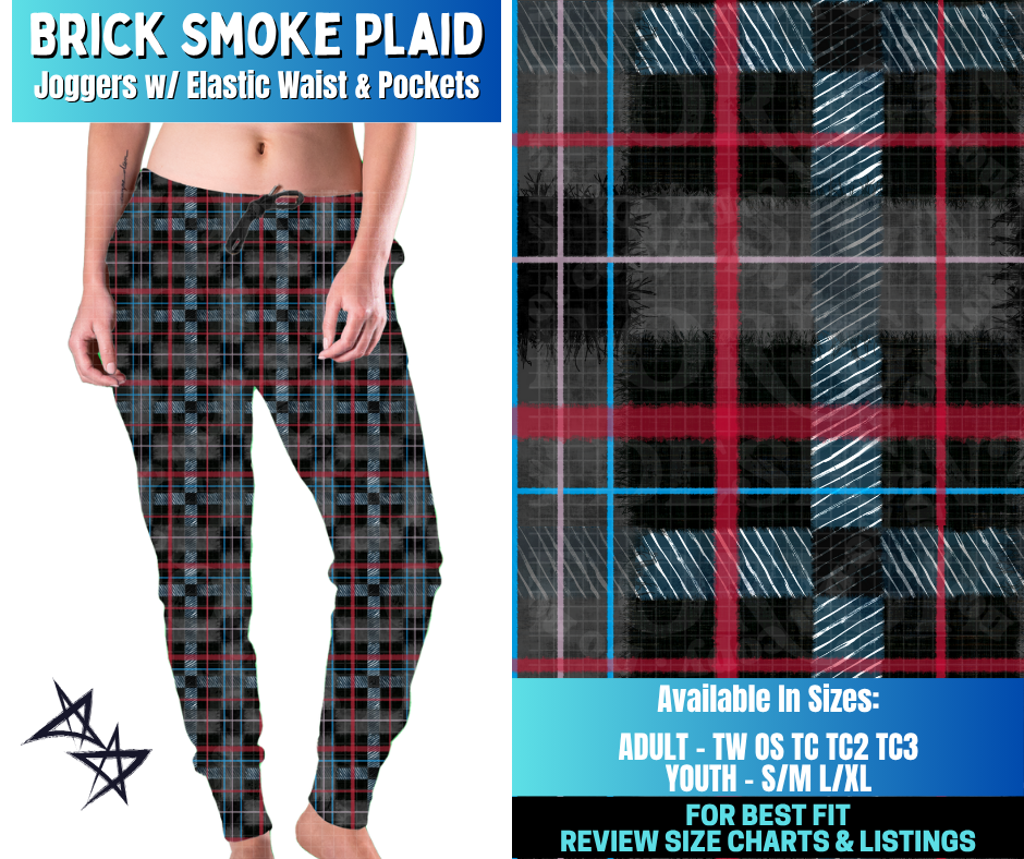 Preorder! Closes 12/17. ETA March. Brick Smoke Plaid Joggers