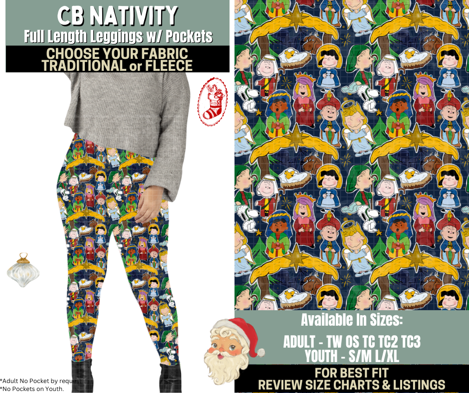 Preorder! Closes 9/15. ETA Dec. CB Nativity Leggings Choose Fleece or Traditional