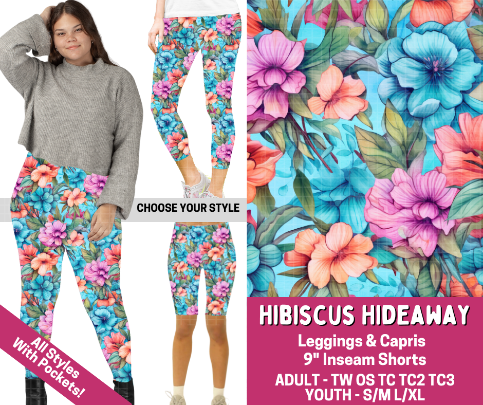 Preorder! Closes 3/2. ETA June. Hibiscus Hideaway Combo Legging Lengths