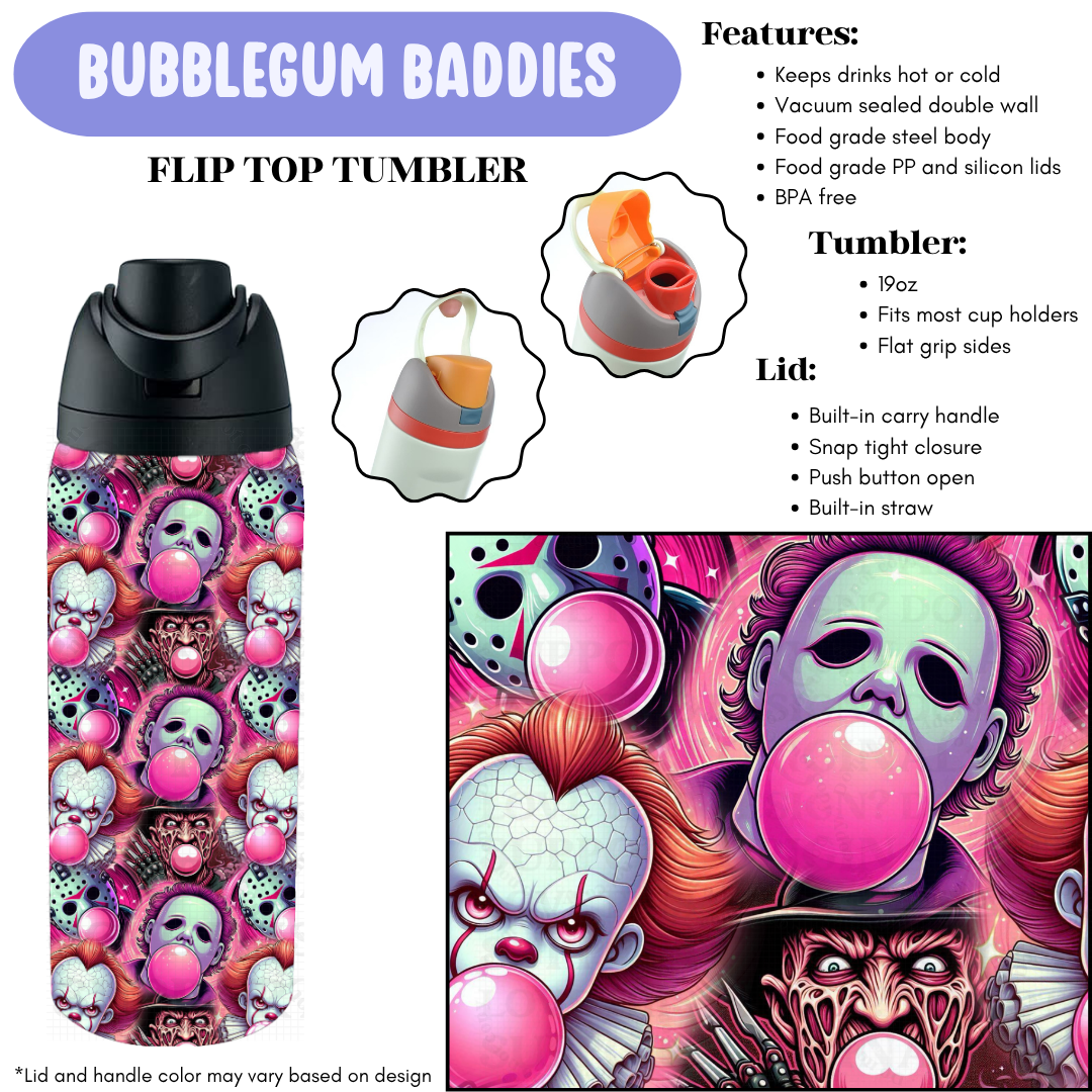 Preorder! Closes 12/11. ETA Feb. Bubblegum Baddies Flip Top Tumbler