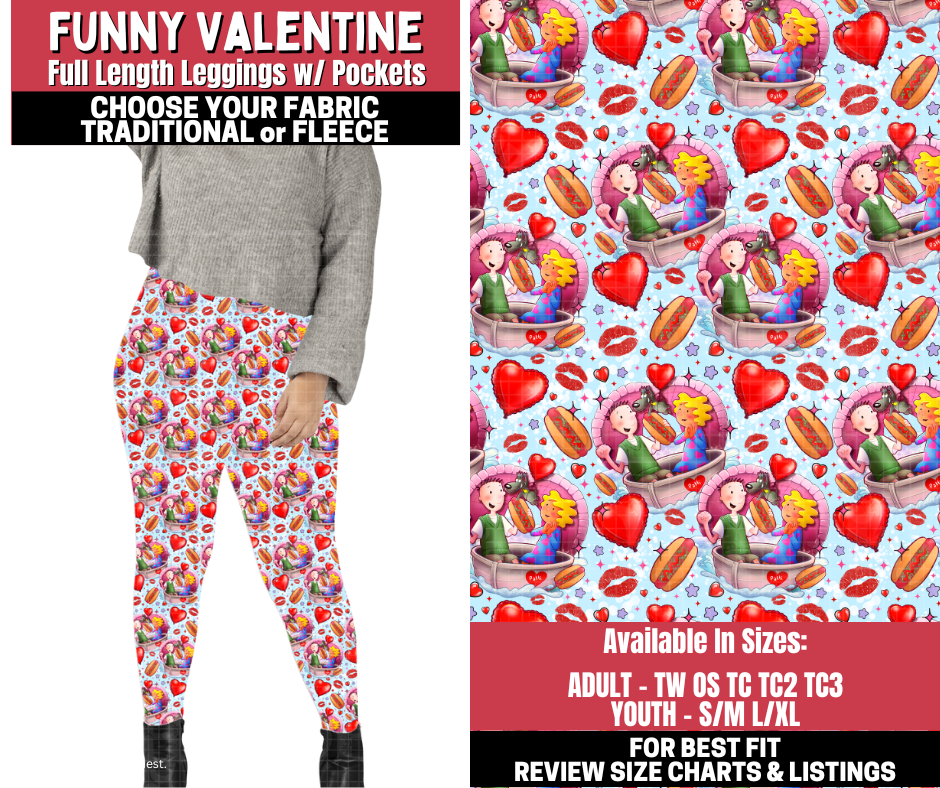 Preorder! Closes 11/13. ETA Jan. Funny Valentine Leggings Choose Fleece or Traditional