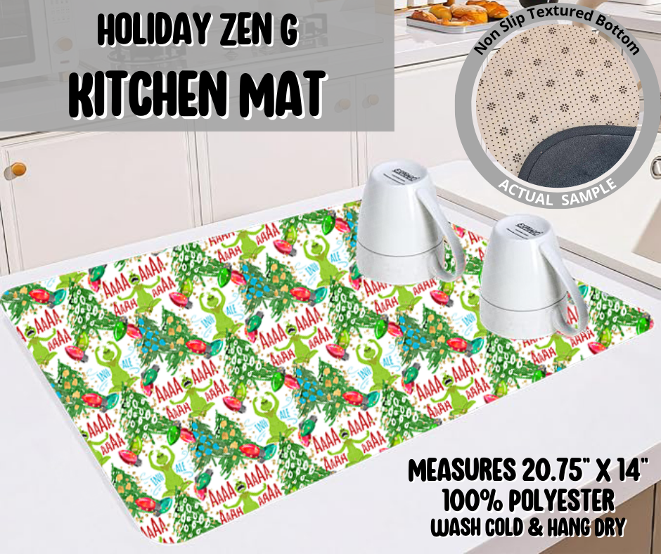 Preorder! Closes 9/10. ETA Dec. Holiday Zen G Kitchen Mat