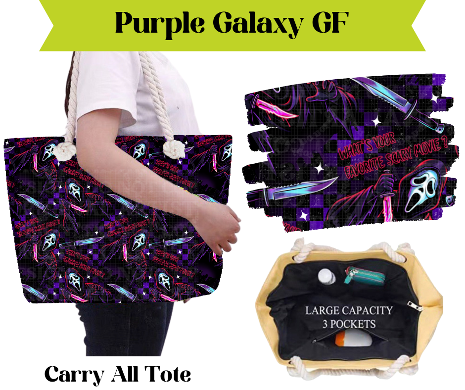 Preorder! Closes 3/16. ETA May. Purple Galaxy GF Carry All Tote