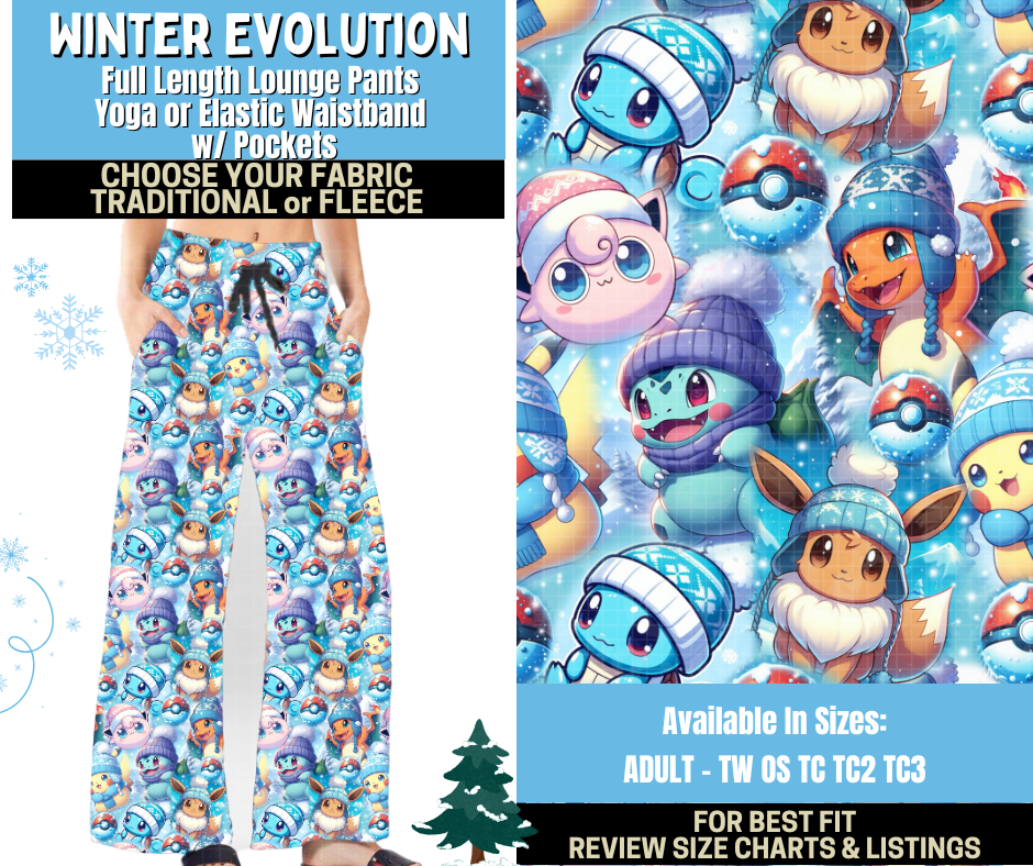 Preorder! Closes 8/28. ETA Nov. Winter Evolution Lounge Pants Choose Fleece or Traditional