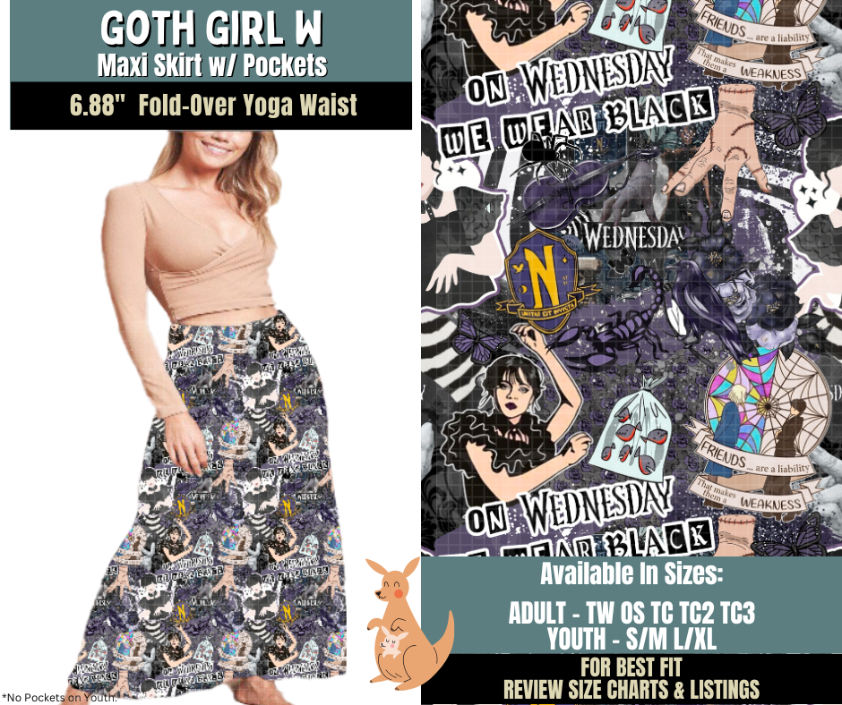 Preorder! Closes 10/2. ETA Dec. Goth Girl W Maxi Skirt