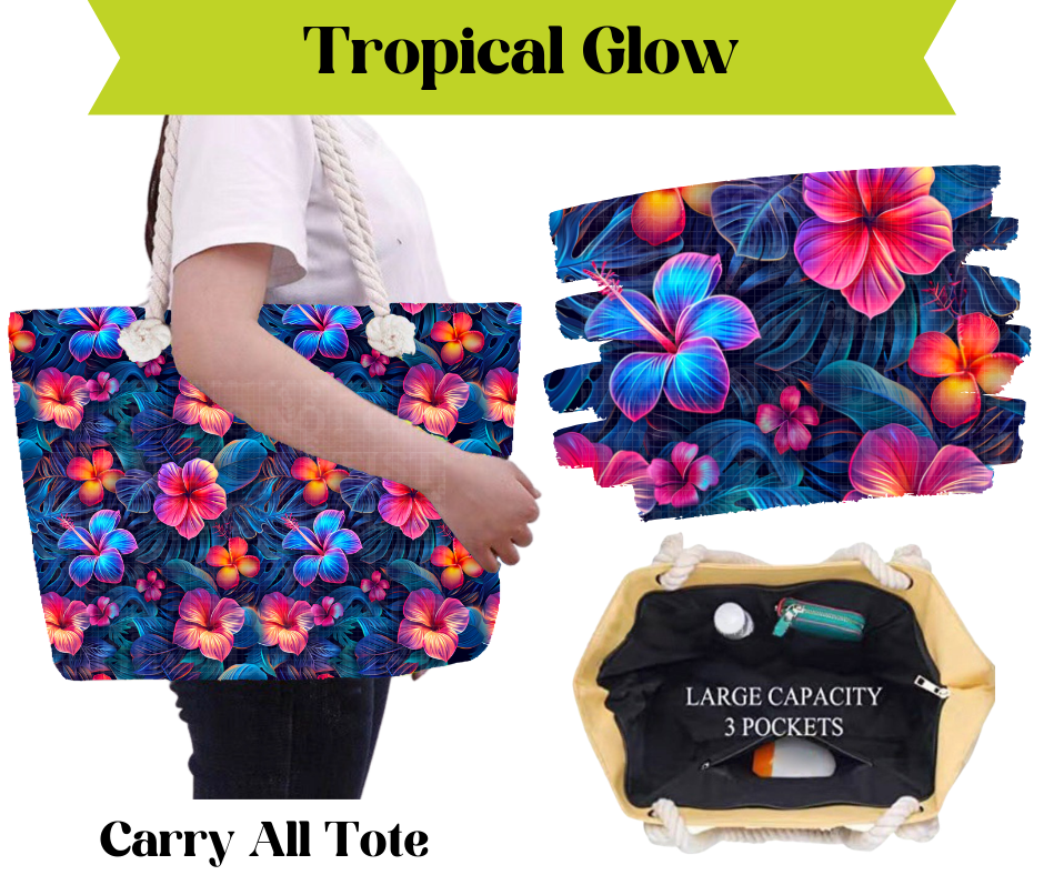 Preorder! Closes 3/16. ETA May. Tropical Glow Carry All Tote