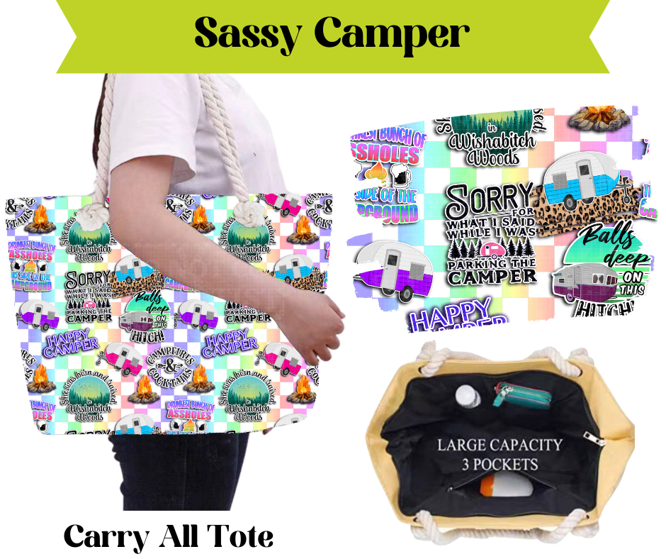 Preorder! Closes 3/16. ETA May. Sassy Camper Carry All Tote