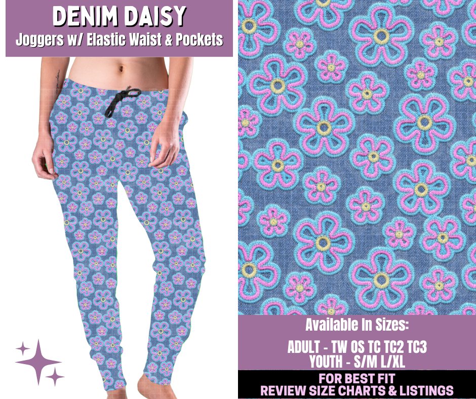 Preorder! Closes 1/14. ETA April. Denim Daisy Joggers