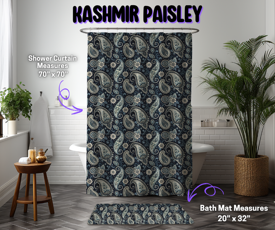 Preorder! Closes 12/8. ETA March. Kashmir Paisley Custom Shower Curtain and/or Bath Mat