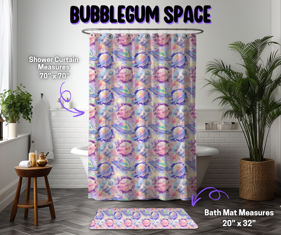 Preorder! Closes 12/8. ETA March. Bubblegum Space Custom Shower Curtain and/or Bath Mat