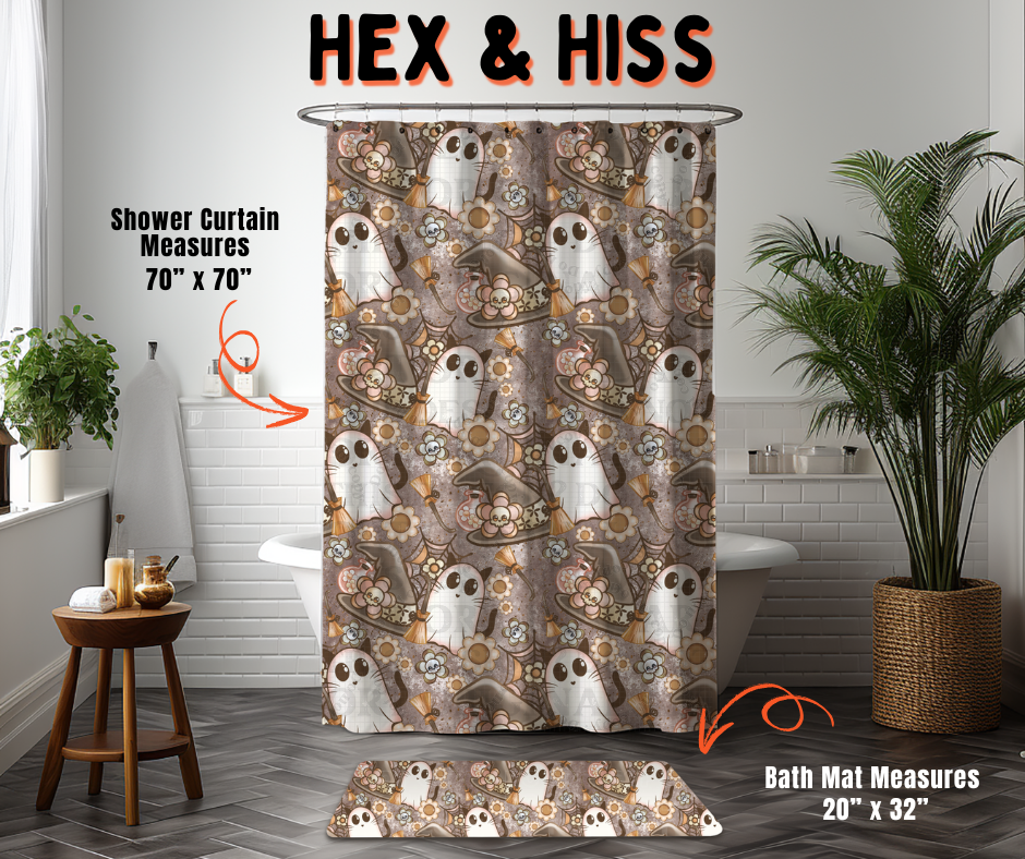 Preorder! Closes 6/10. ETA Sept. Hex & Hiss Custom Shower Curtain and/or Bath Mat