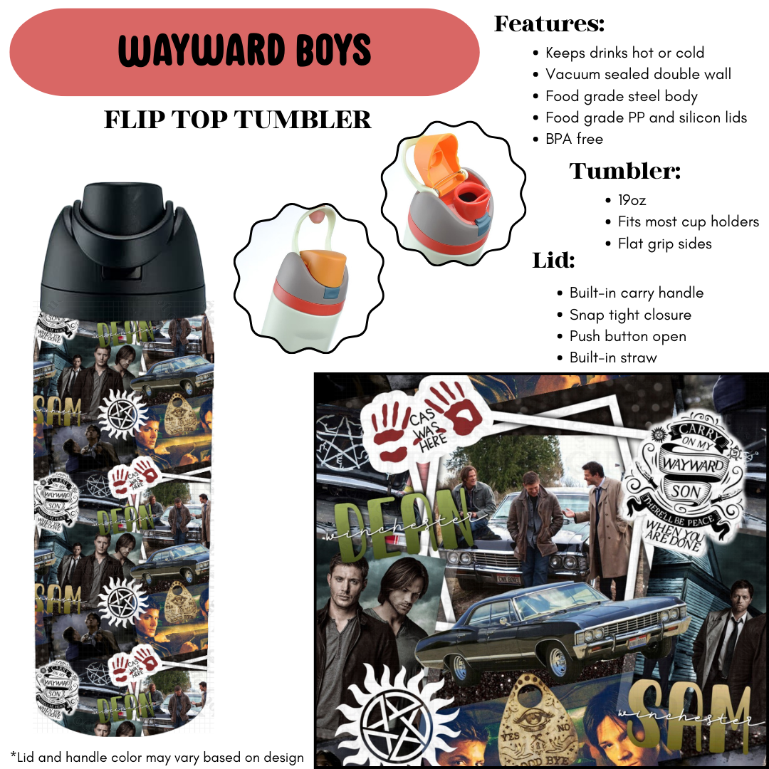 Preorder! Closes 9/18. ETA Dec. Wayward Boys Flip Top Tumbler