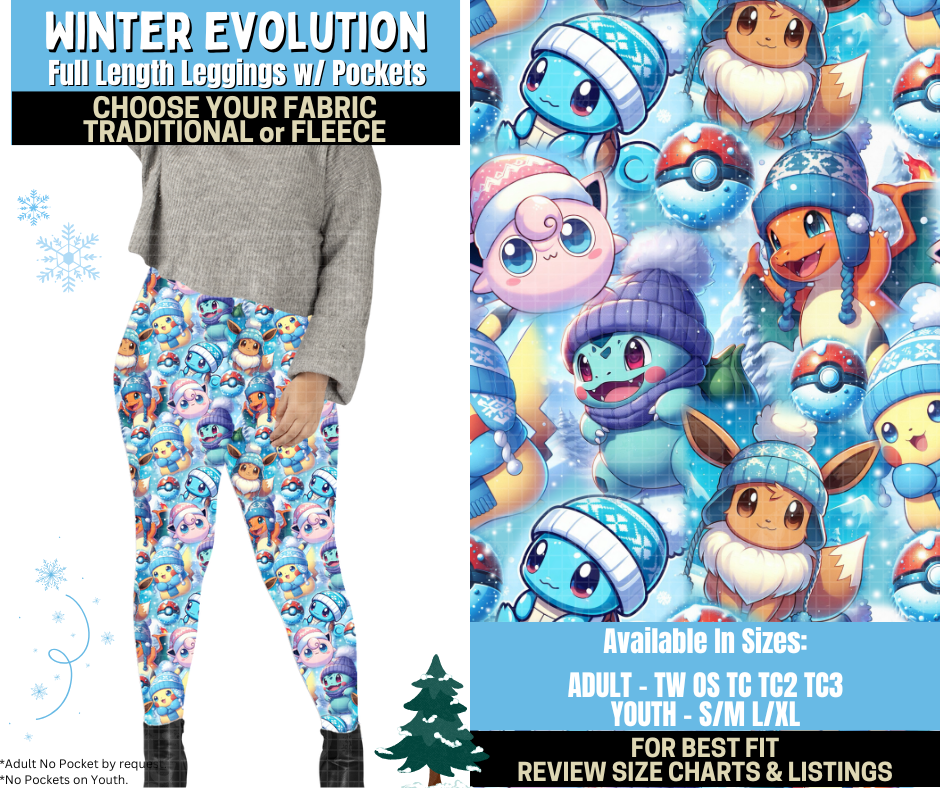 Preorder! Closes 8/28. ETA Nov. Winter Evolution Leggings Choose Fleece or Traditional