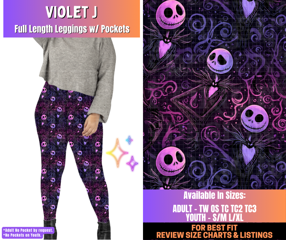Preorder! Closes 12/10. ETA March. Violet J Full Length Leggings w/wo Pockets