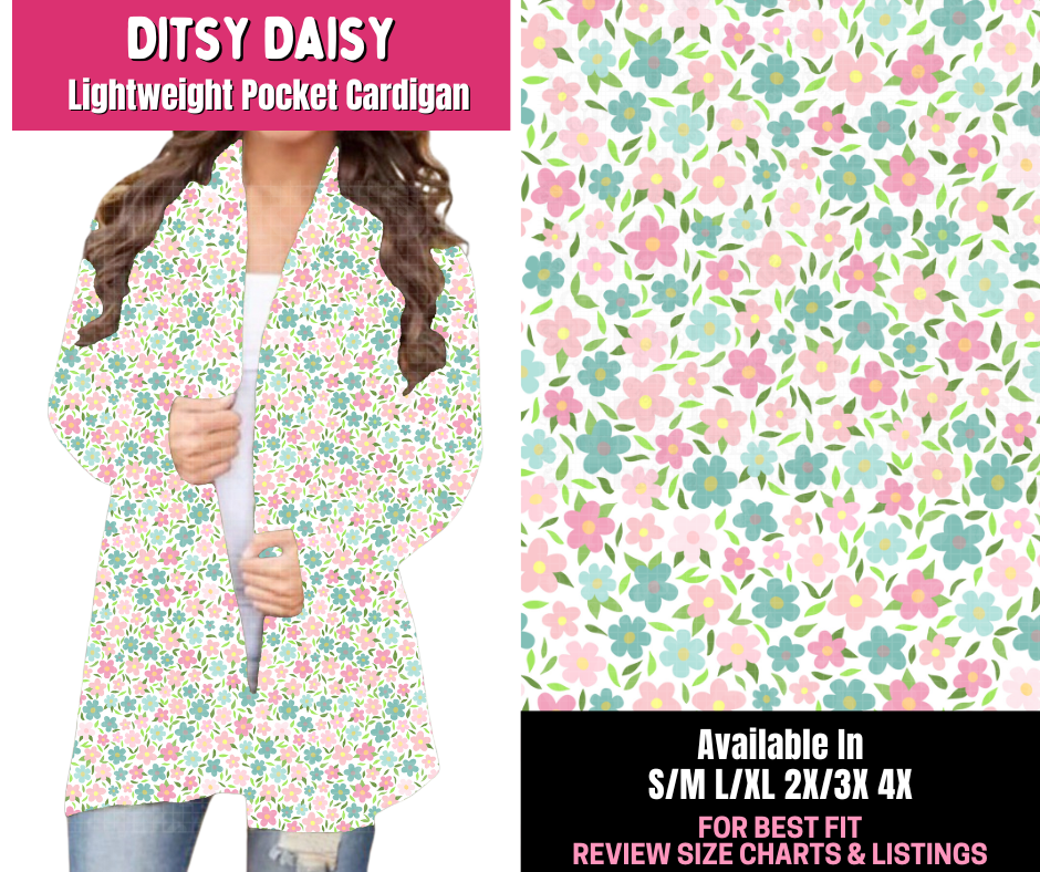 Preorder! Closes 1/1. ETA March. Ditsy Daisy Pocket Cardigan