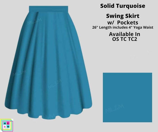 Solid Turquoise Skirt - Alonna's Legging Land