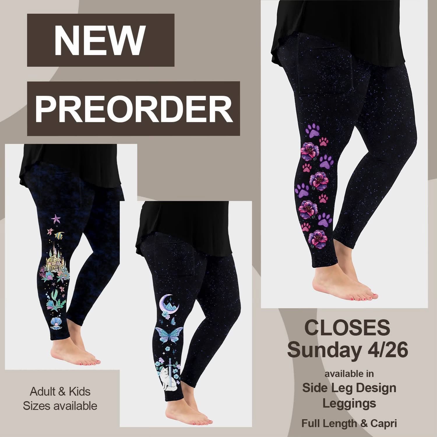 B287 Side Design Leggings (Capris too!) w/ Pockets (Closes 4/26. ETA: late June)