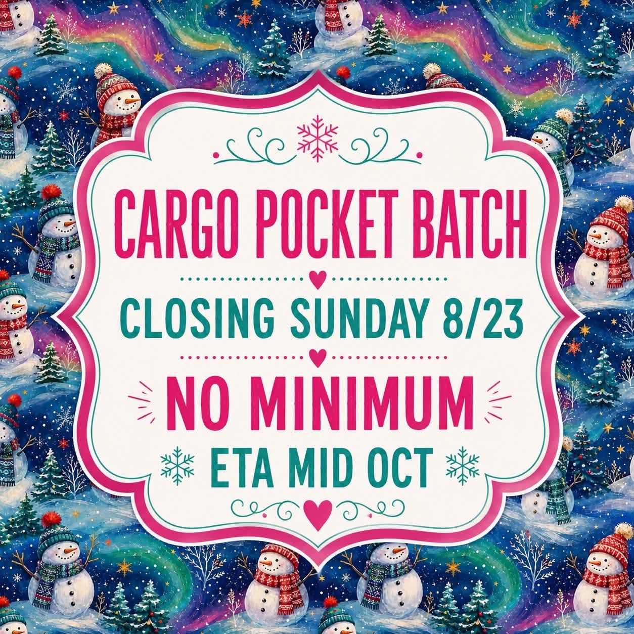 PREORDER CARGO POCKET BATCH - CLOSING 8/23 ETA: MID-OCT