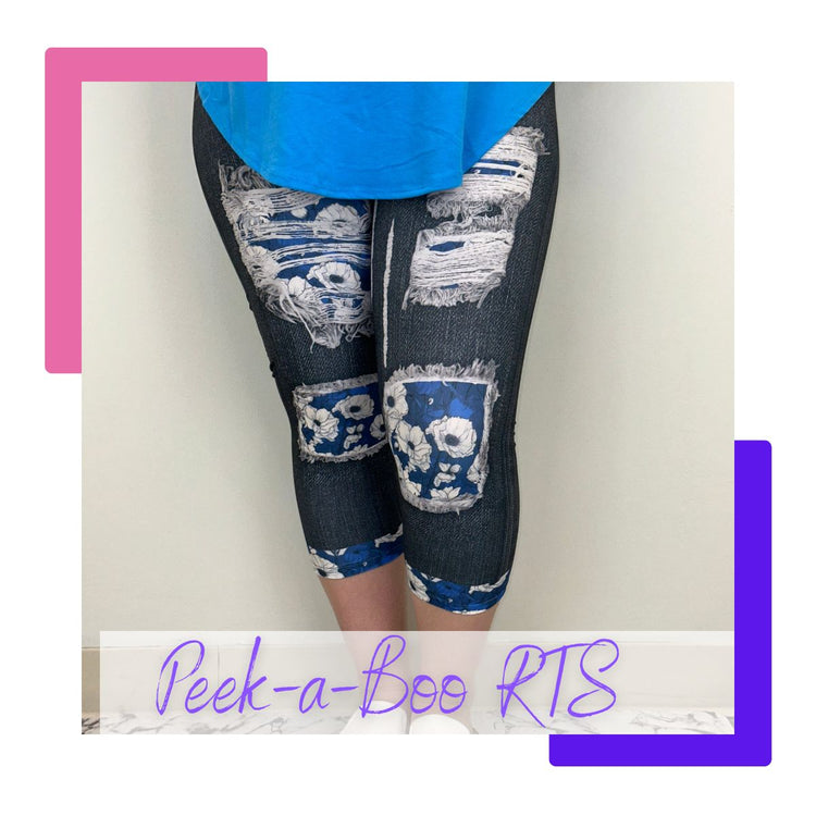 Faux Denim & Peek-A-Boo