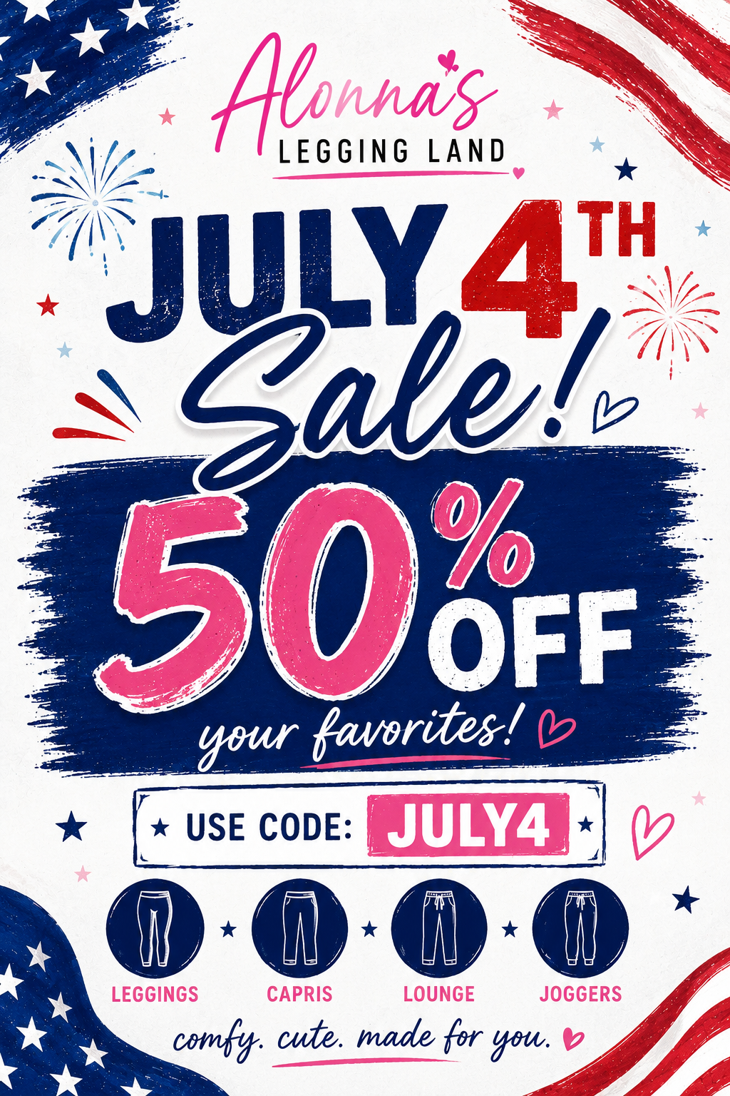 July 4th Sale!!  50% off Use Code JULY4