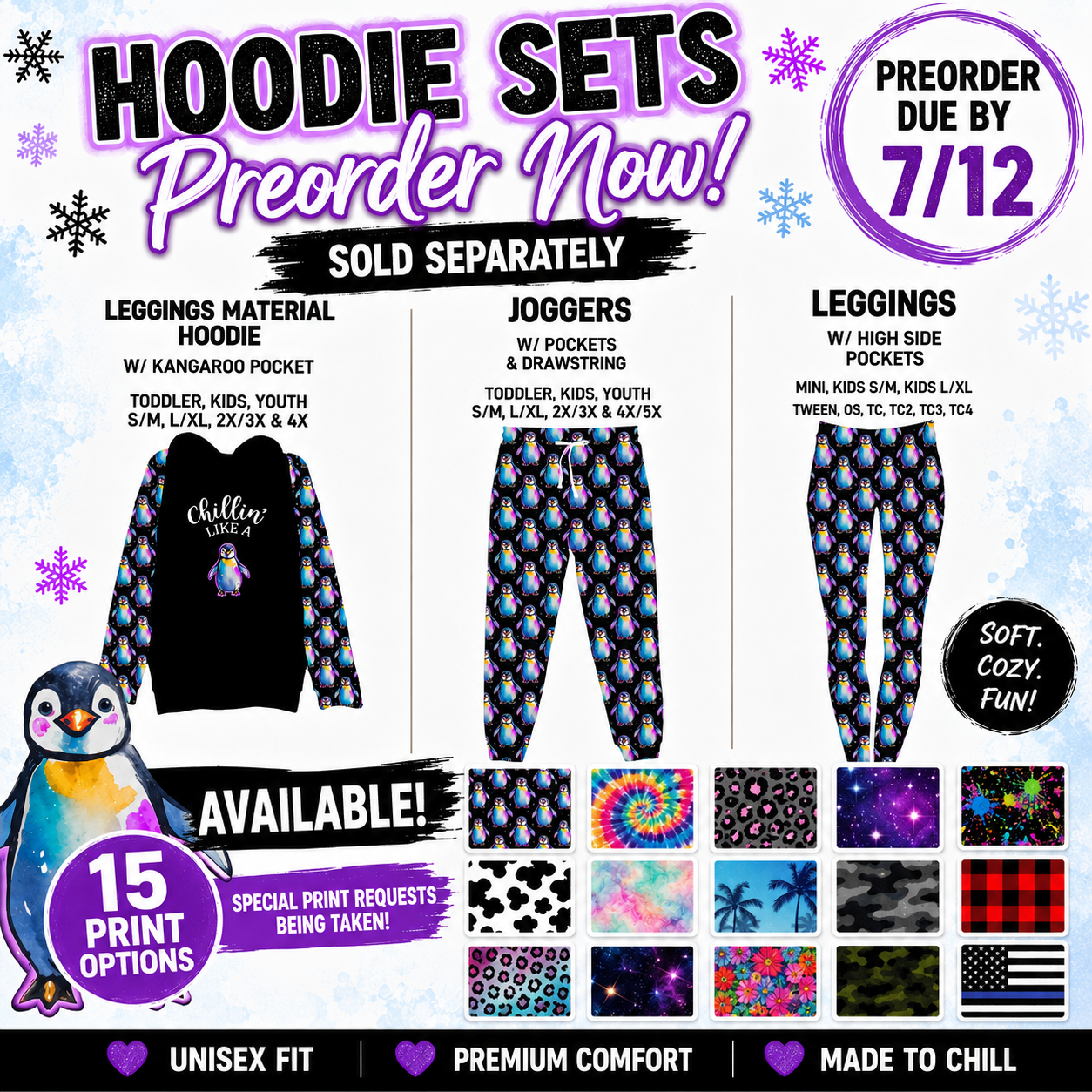 PREORDER HOODIE SETS - CLOSING 7/12 ETA: MID-SEPT