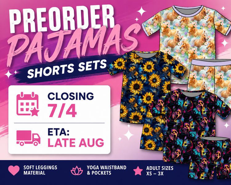 PREORDER PAJAMAS SHORTS SETS - CLOSING 7/4 ETA: LATE AUG