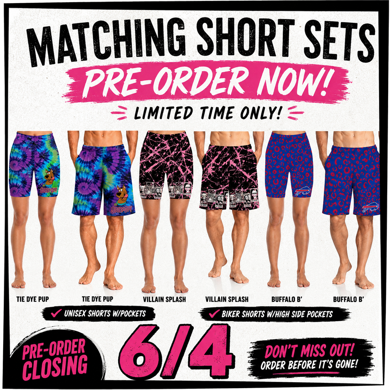PREORDER MATCHING SHORTS SETS - CLOSING 6/4 ETA: EARLY AUG