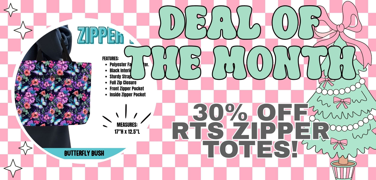 December Deal - 30% Off Zipper Totes!